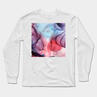 Flame Fired Alcohol Ink Painting Long Sleeve T-Shirt